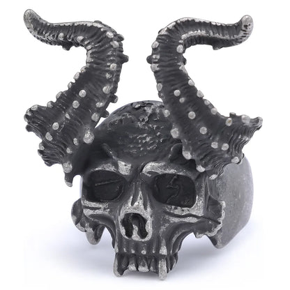 Hip-Hop Streetwear Skull 304 Stainless Steel Carving Men'S Rings