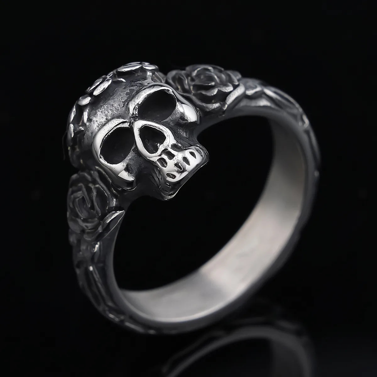 Hip-Hop Streetwear Skull 304 Stainless Steel Men'S Rings