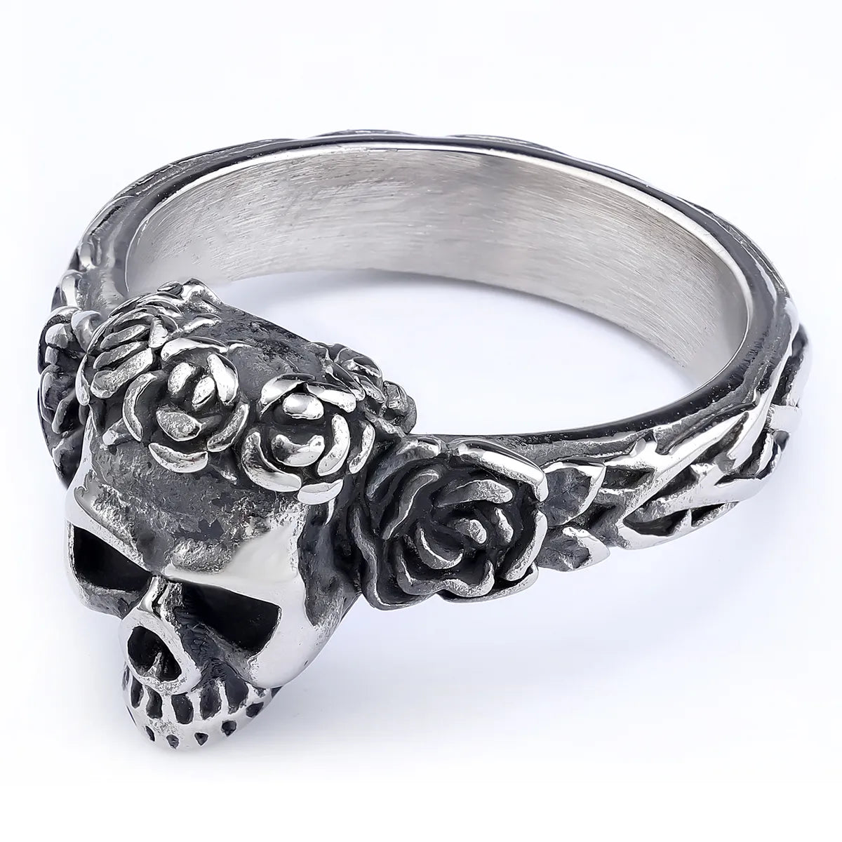 Hip-Hop Streetwear Skull 304 Stainless Steel Men'S Rings