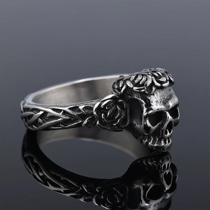 Hip-Hop Streetwear Skull 304 Stainless Steel Men'S Rings