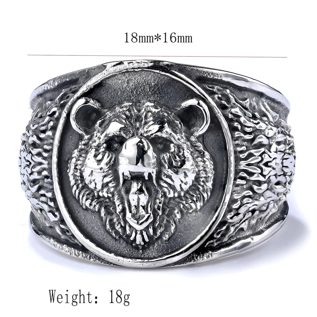 Hip-Hop Streetwear Solid Color 304 Stainless Steel Carving Men'S Rings