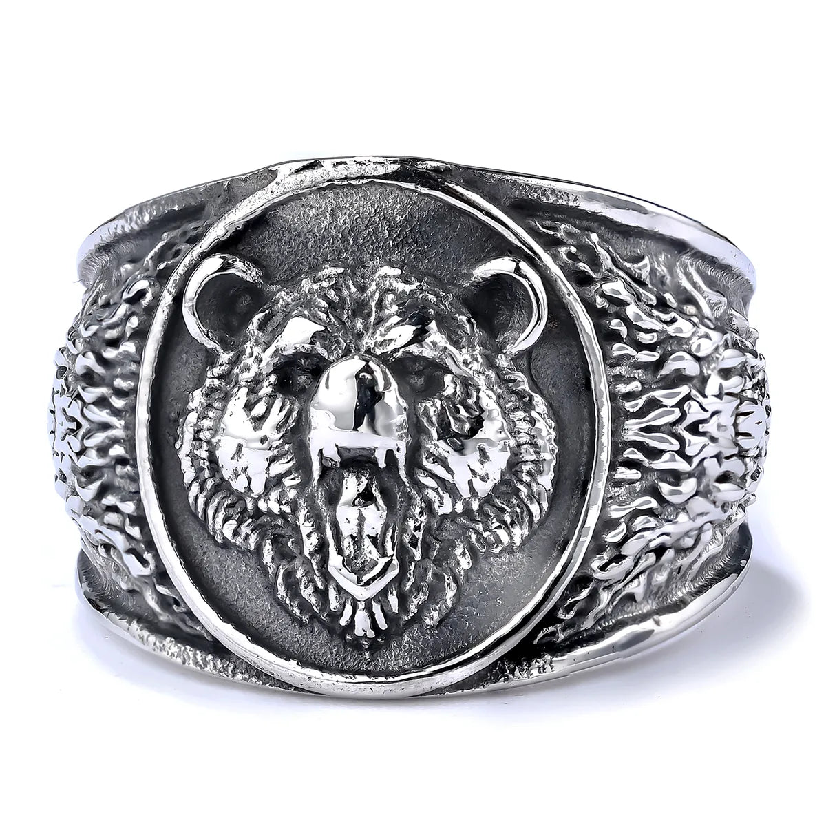 Hip-Hop Streetwear Solid Color 304 Stainless Steel Carving Men'S Rings