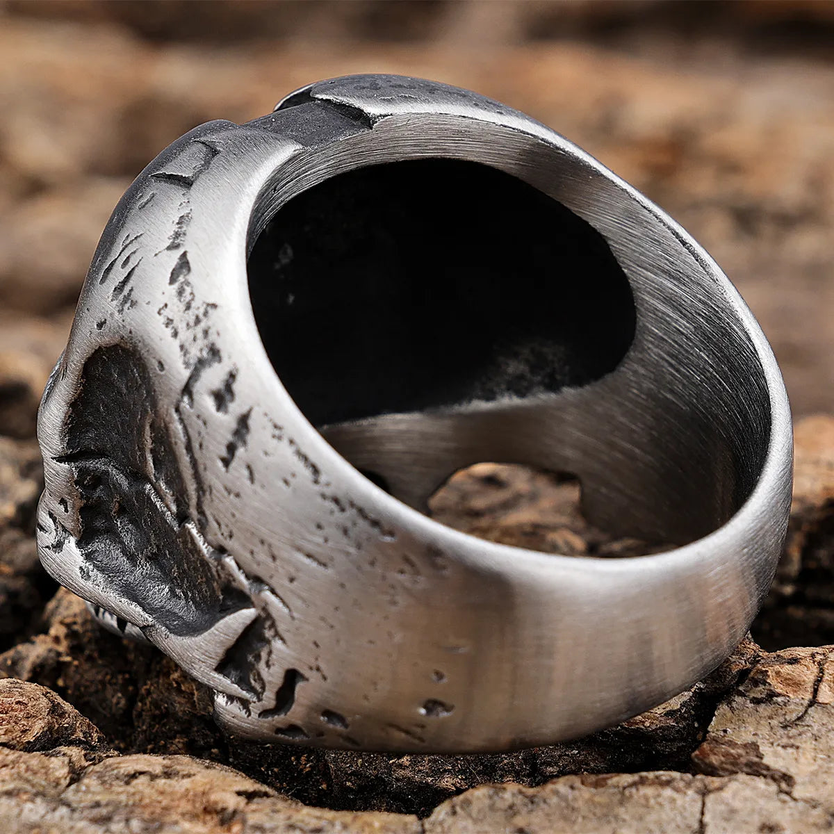 Hip-Hop Streetwear Solid Color 304 Stainless Steel Carving Men'S Rings