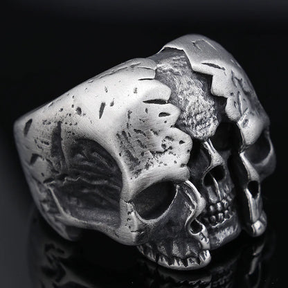 Hip-Hop Streetwear Solid Color 304 Stainless Steel Carving Men'S Rings