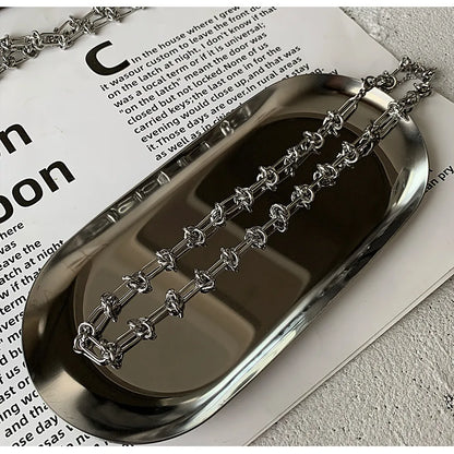 Hip-Hop Streetwear Solid Color Knot Titanium Steel Unisex Necklace