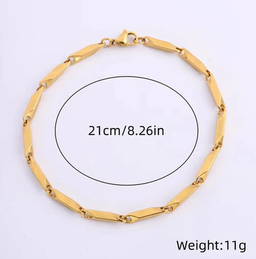 Hip-Hop Streetwear Solid Color Titanium Steel 18K Gold Plated Unisex Bracelets