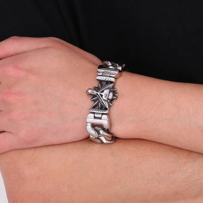 Hip-Hop Streetwear Wolf Titanium Steel Men'S Bracelets