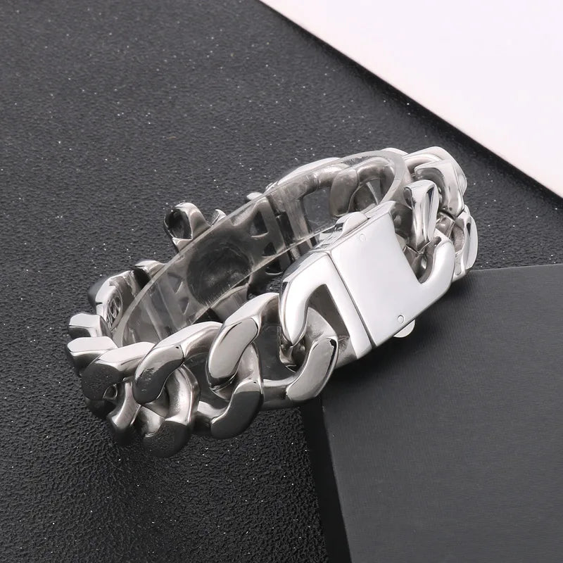 Hip-Hop Streetwear Wolf Titanium Steel Men'S Bracelets