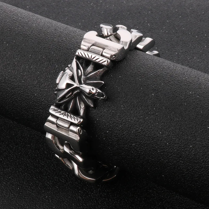 Hip-Hop Streetwear Wolf Titanium Steel Men'S Bracelets