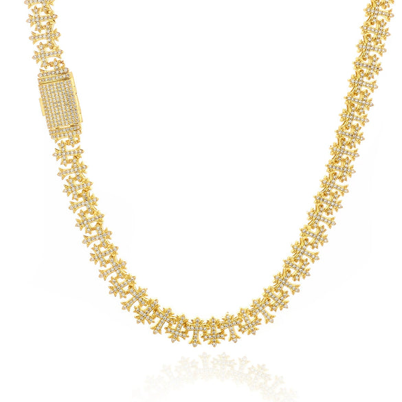 Hip Hop Style Copper Zircon Cross Necklace And Bracelet Jewelry Accessories Unisex