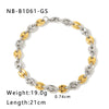 Hip Hop Style Stainless Steel Pig Nose Bracelet For Women With 18K Electroplating
