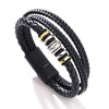 Hip-Hop Totem Symbol Pu Leather Alloy Knitting Men'S Wristband