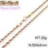 Hip Hop Twist Rope Chain Accessories Titanium Steel Geometric Electroplated Unisex