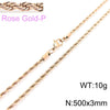 Hip Hop Twist Rope Chain Accessories Titanium Steel Geometric Electroplated Unisex