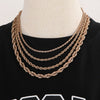 Hip Hop Twist Rope Chain Accessories Titanium Steel Geometric Electroplated Unisex