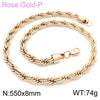 Hip Hop Twist Rope Chain Accessories Titanium Steel Geometric Electroplated Unisex
