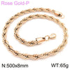 Hip Hop Twist Rope Chain Accessories Titanium Steel Geometric Electroplated Unisex