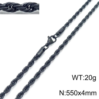 Hip-Hop Twist Titanium Steel Plating Necklace 1 Piece