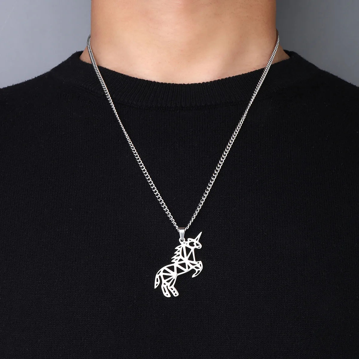 Hip-Hop  201 Stainless Steel Hollow Out Unisex Pendant Necklace