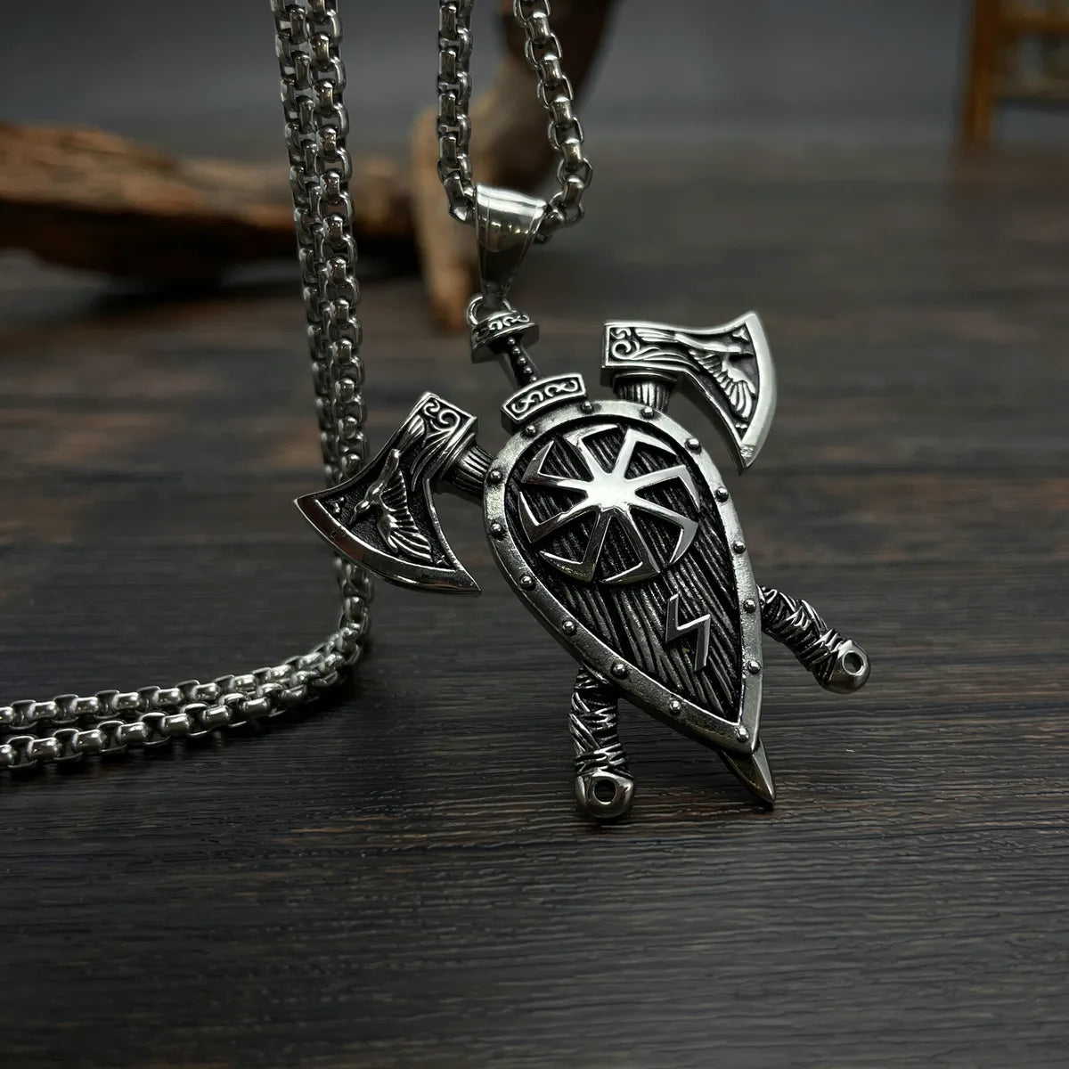 Hip-Hop Vintage Style Axe 304 Stainless Steel Men'S Pendant Necklace