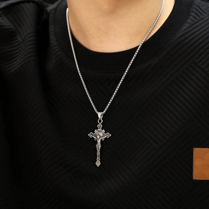 Hip-Hop Vintage Style Cross 304 Stainless Steel Men'S Pendant Necklace