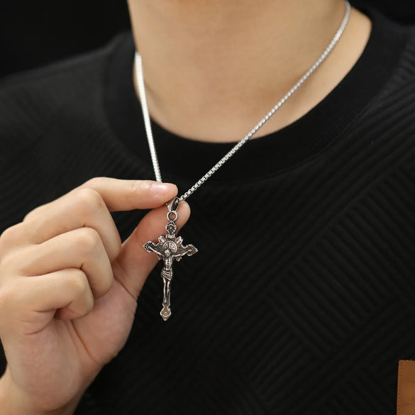 Hip-Hop Vintage Style Cross 304 Stainless Steel Men'S Pendant Necklace