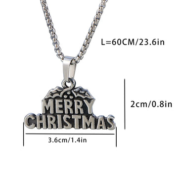 Hip-Hop Vintage Style Human Letter 304 Stainless Steel Polishing Christmas Men'S Pendant Necklace