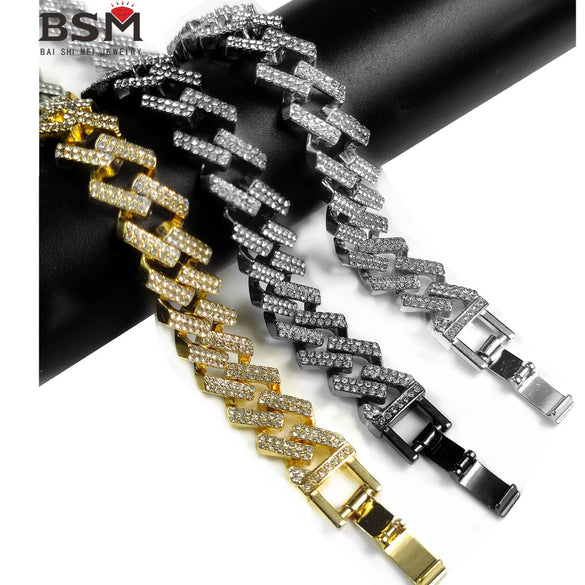 Hip Hop Watch Buckle Prismatic Diamond Necklace With Alloy Material Electroplating Treatment Letters Numbers Text Pattern And Snake Bone Chain