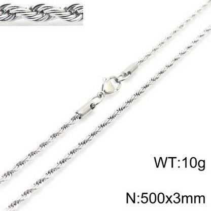 Hip-Hop Waves Stainless Steel Plating Men'S Necklace