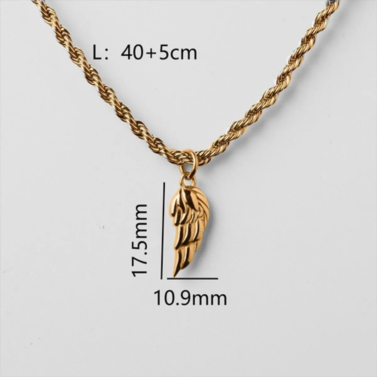 Hip-hop Wings Titanium Steel Plating 18k Gold Plated Men's Pendant Necklace