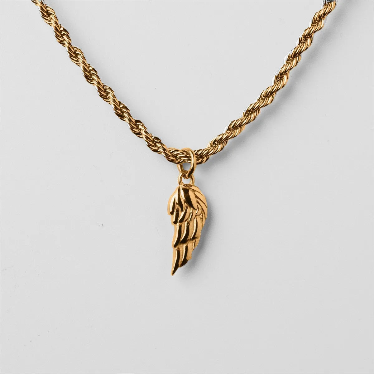 Hip-hop Wings Titanium Steel Plating 18k Gold Plated Men's Pendant Necklace