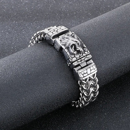 Hip-Hop Wolf 304 Stainless Steel Men'S Bracelets