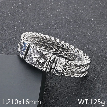 Hip-Hop Wolf 304 Stainless Steel Men'S Bracelets