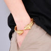 Hip-Hop Wolf Stainless Steel Plating 18K Gold Plated Unisex Bangle