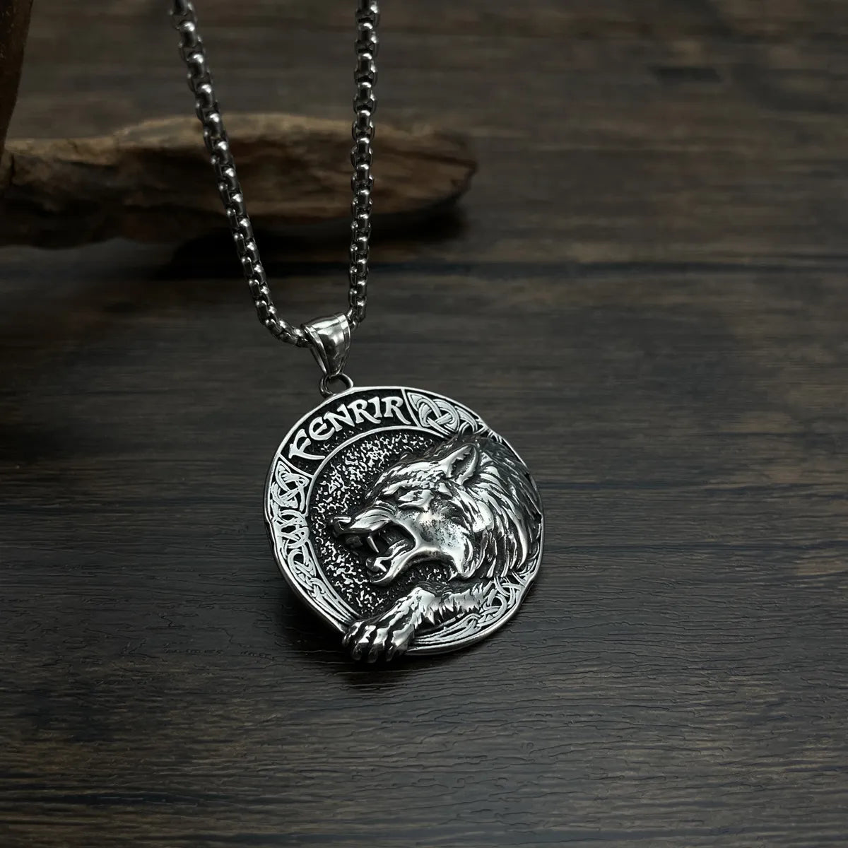 Hip-Hop Wolf 304 Stainless Steel Men'S Pendant Necklace