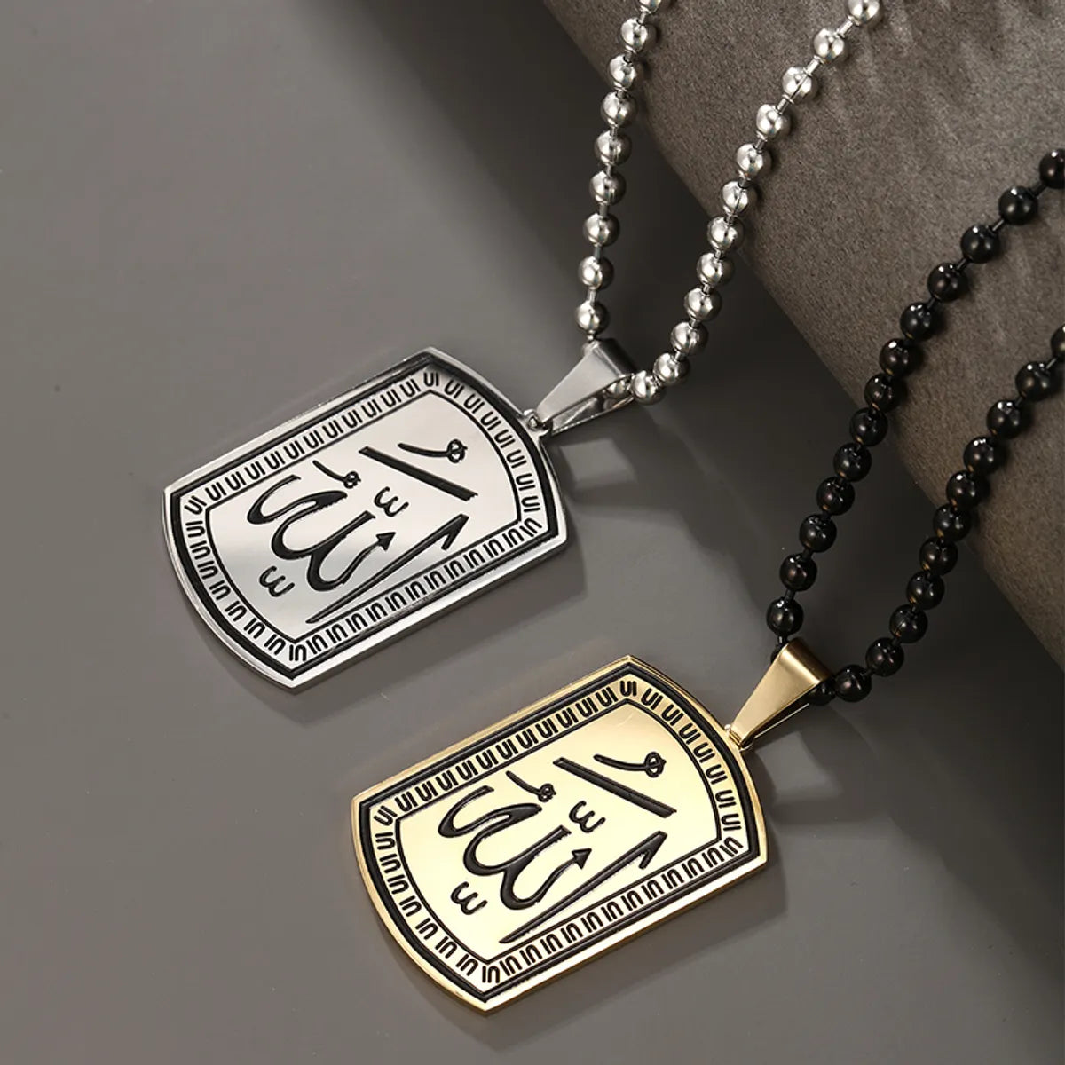 Hip-hop Xuping Geometric Stainless Steel Plating 14k Gold Plated Men's Pendant Necklace