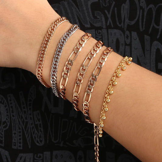 Hip-hop Xuping Solid Color Alloy Copper Plating 18k Gold Plated White Gold Plated Unisex Bracelets