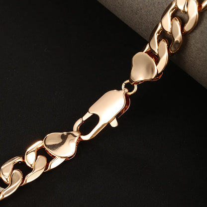 Hip-Hop Xuping Solid Color Copper Alloy Plating 18k Gold Plated Men'S Necklace