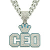 Hiphop Alloy Letter Pendant Necklace With Diamond And Cuban Chain For Men
