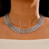 Hiphop Cuban Style Clavicle Chain Necklace For Women Alloy Geometric Design Electroplating