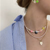 Hiphop Heart Pendant Necklace Copper Plated Brass Jewelry
