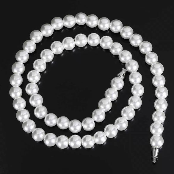 Hiphop Jewelry Imitation Pearl Necklace Geometric Baking Paint Style
