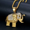Hiphop Jewelry Titanium Steel Gold Plated African Elephant Pendant Necklace With Vacuum Plating