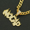 Hiphop Necklace Alloy With Diamond And Alphabet Cuban Chain For Men