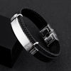 Hiphop Punk Style Twist Braided Doublelayer Titanium Steel Bracelet With Engraving Logo