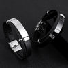 Hiphop Punk Style Twist Braided Doublelayer Titanium Steel Bracelet With Engraving Logo