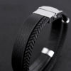 Hiphop Punk Style Twist Braided Doublelayer Titanium Steel Bracelet With Engraving Logo