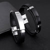 Hiphop Punk Style Twist Braided Doublelayer Titanium Steel Bracelet With Engraving Logo