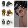 Hiphop Skull Copper Earrings For Men With Electroplating