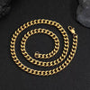 Hiphop Stainless Steel Geometric Cuban Chain Necklace With Electroplating